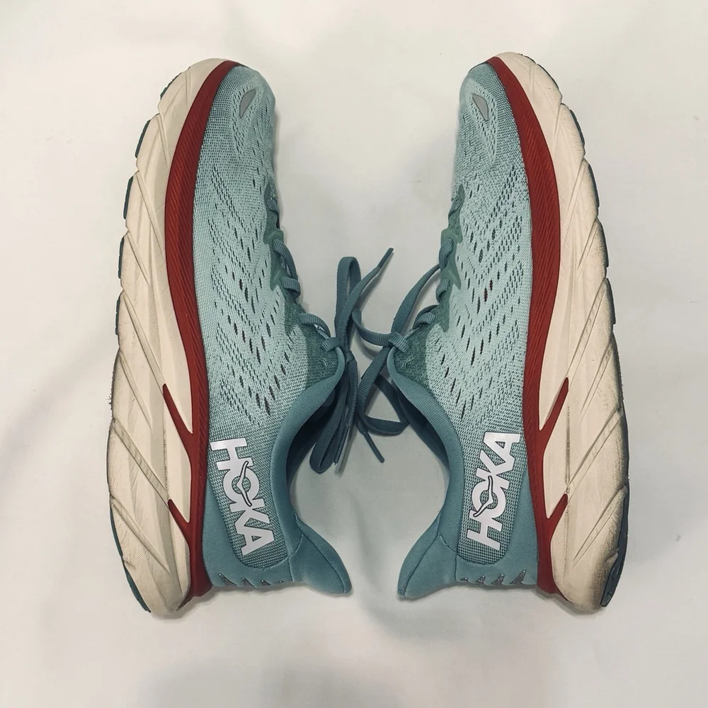 Hoka One One Clifton 8 Shoe Size:9.5 B Blue Women Sneakers